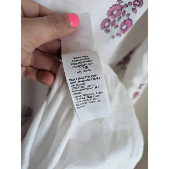 J. Crew Block-print square neck tiered midi dress size 4 - Picture 6 of 7